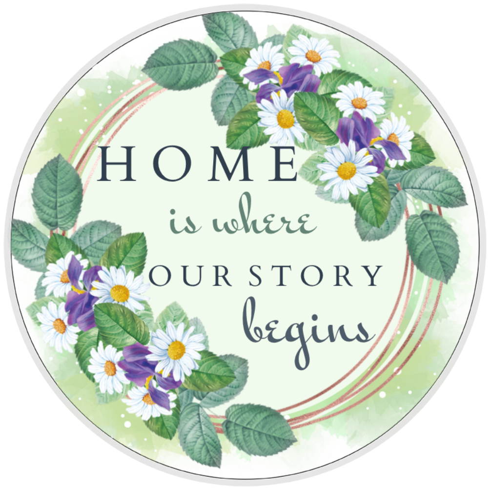 10” Home Daisy Wreath Sign, Home Decor, Aluminum, The Ritzy Cactus