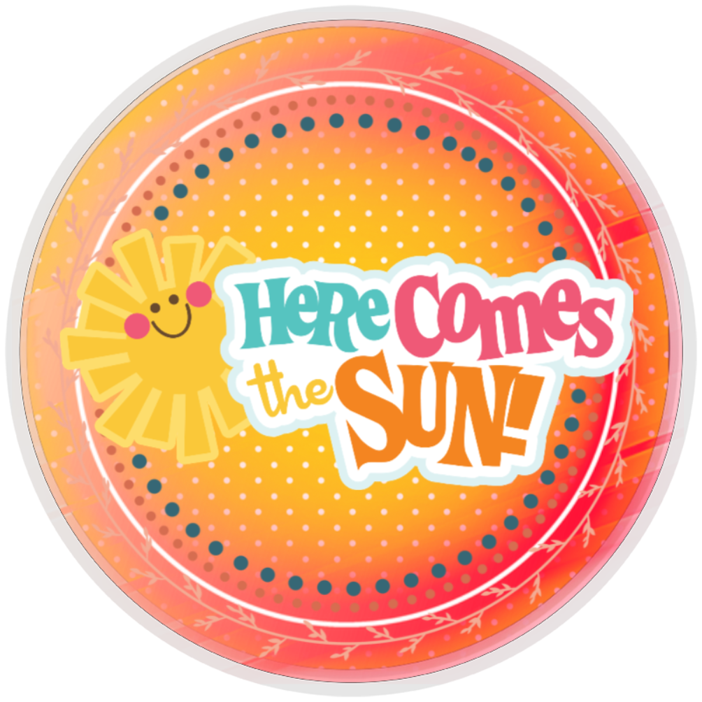 10” Here Comes The Sun Wreath Sign, Home Decor, Aluminum, The Ritzy Cactus