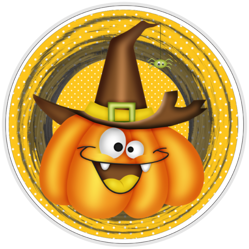10” Dizzy Pumpkin Halloween Sign, Home Decor, Aluminum, The Ritzy Cactus