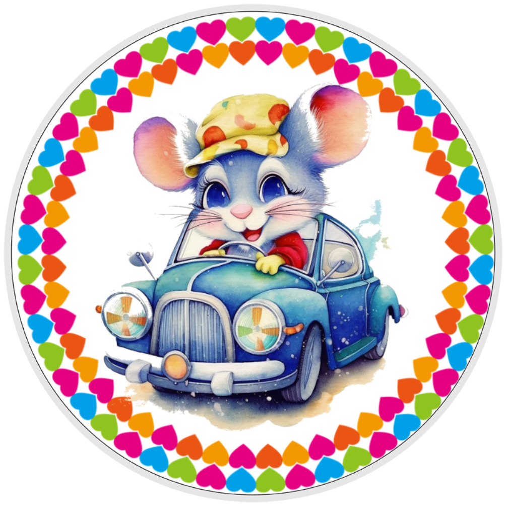 10” Happy Heart Mouse Wreath Sign, Home Decor, Aluminum, The Ritzy Cactus