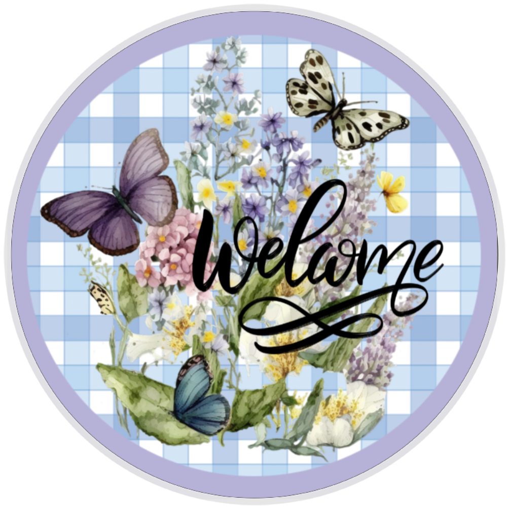 10” Butterfly Welcome Sign, Home Decor, Aluminum, The Ritzy Cactus