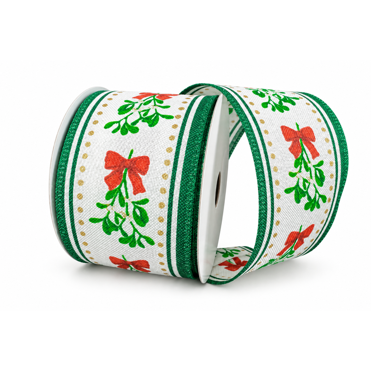 Mistletoe Bow 2.5" x 10 Yards Wired Holiday Ribbon