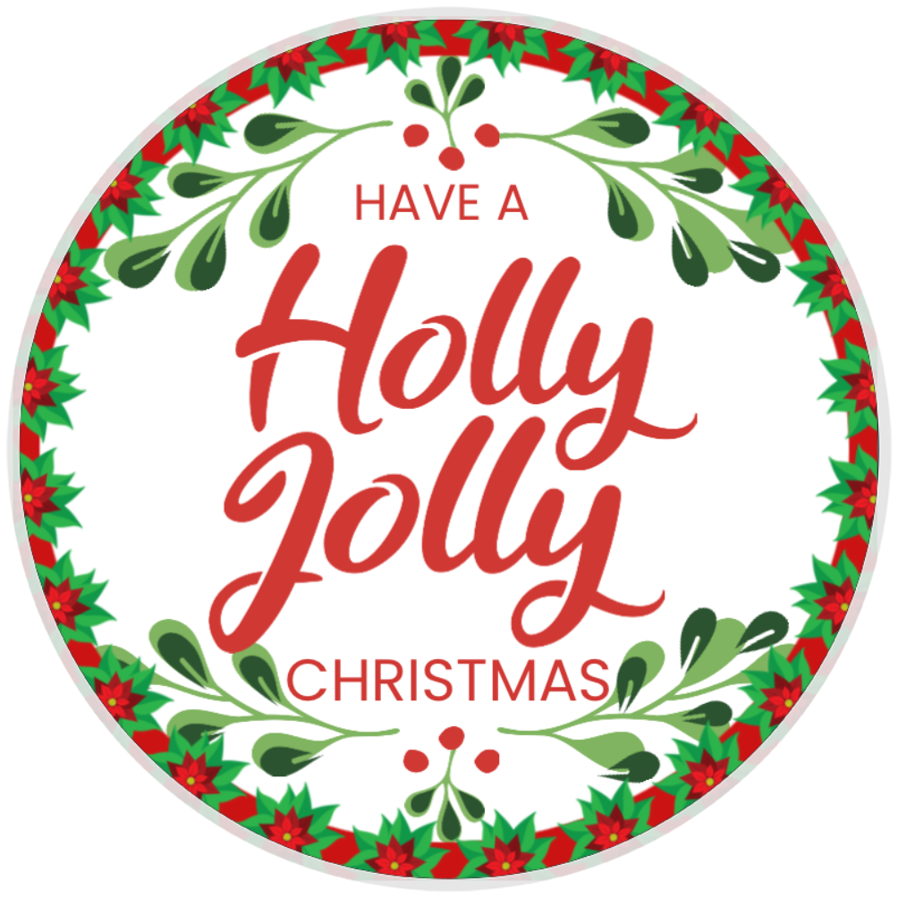 10” Holly Jolly Christmas Wreath Sign, Home Decor, Aluminum, The Ritzy Cactus