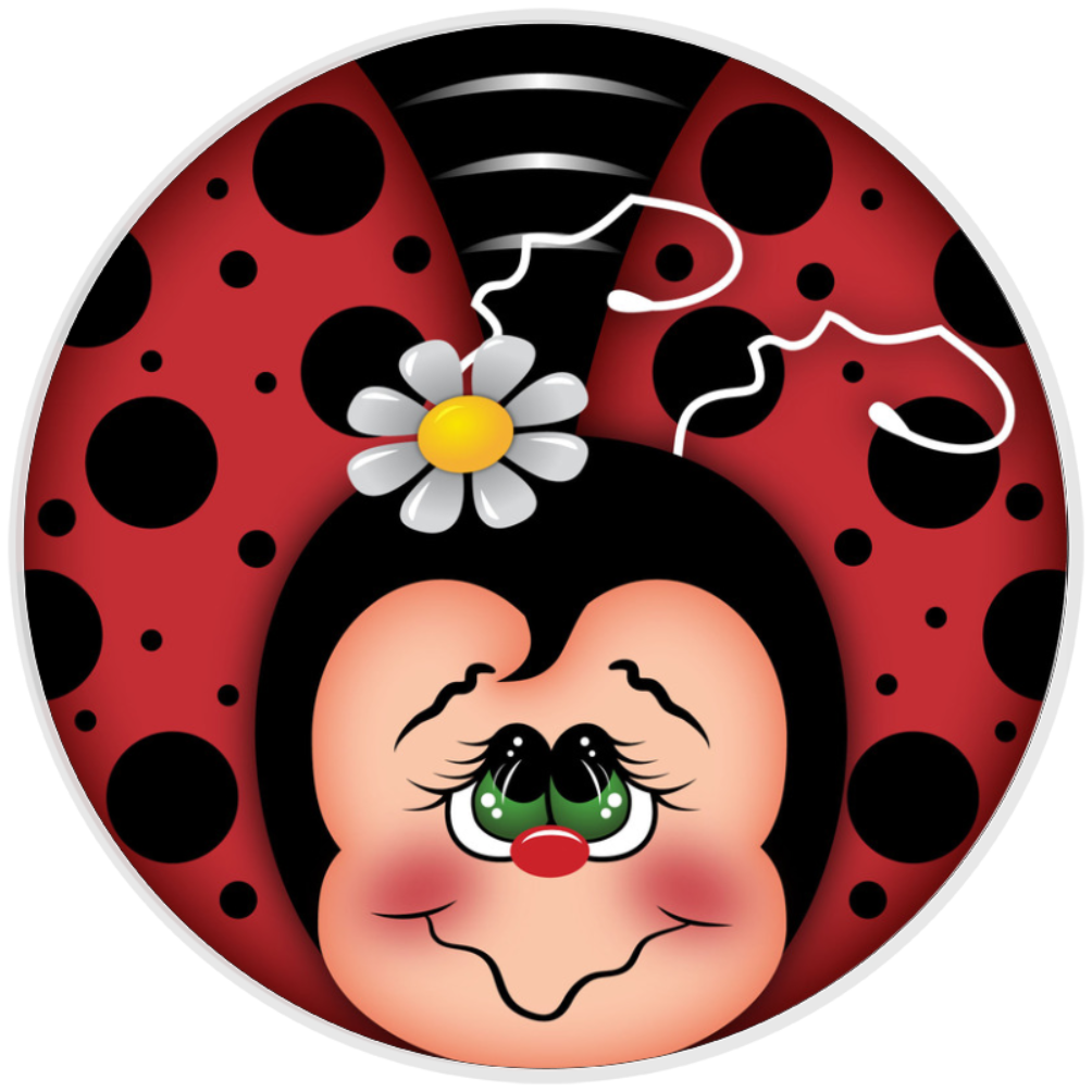 10” Ladybug Daisy Sign, Home Decor, Aluminum, The Ritzy Cactus