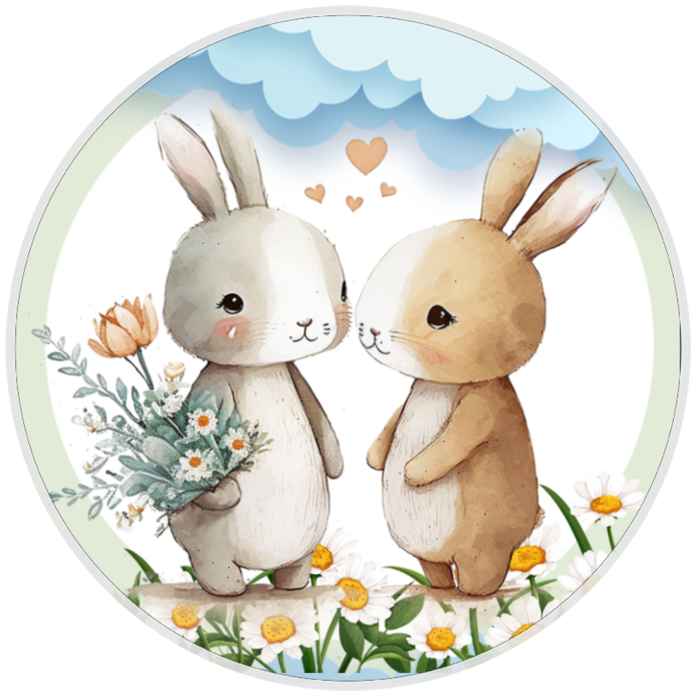 10” Bunny Love Sign, Home Decor, Aluminum, The Ritzy Cactus