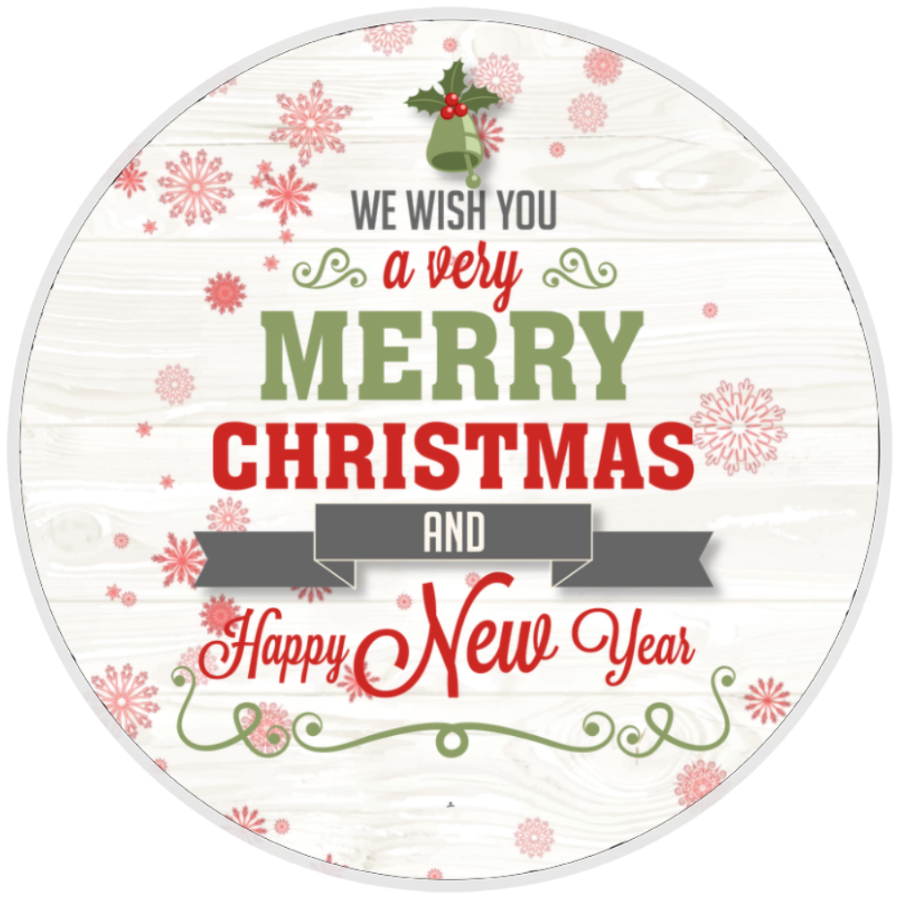 10” Wishing You A Merry Christmas Wreath Sign, Home Decor, Aluminum, The Ritzy Cactus