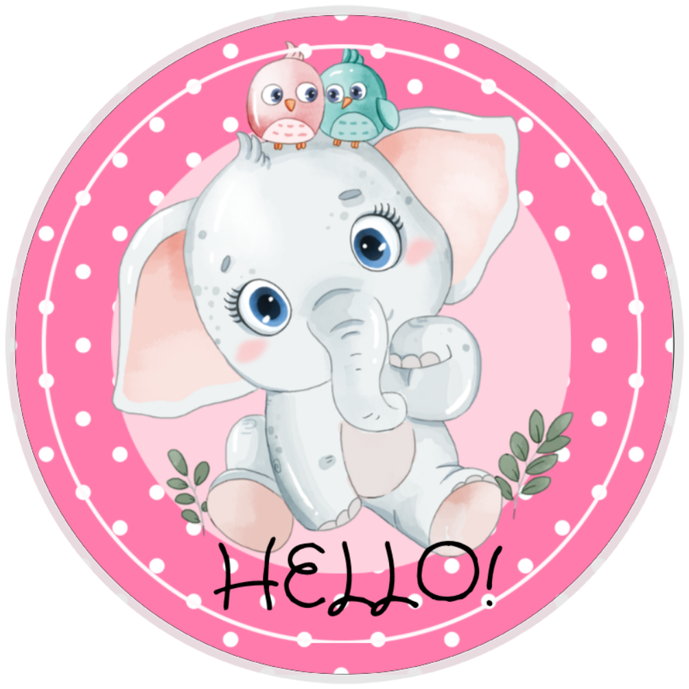 10” Elephant Hello Sign, Home Decor, Aluminum, The Ritzy Cactus