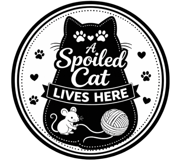 A Spoiled Cat Lives Here 10 Inch Wreath Sign, Metal Wreath Sign, Home Decor, DIY, The Ritzy Cactus
