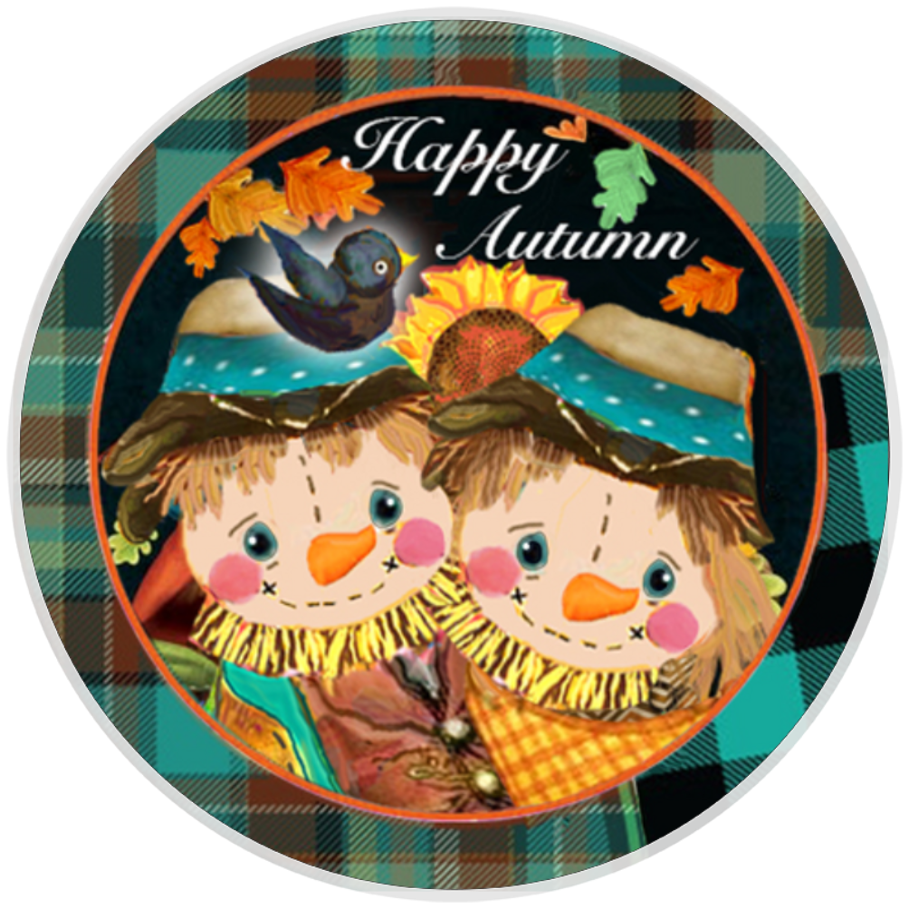 10” Hello Autumn Scarecrow Sign, Home Decor, Aluminum, The Ritzy Cactus