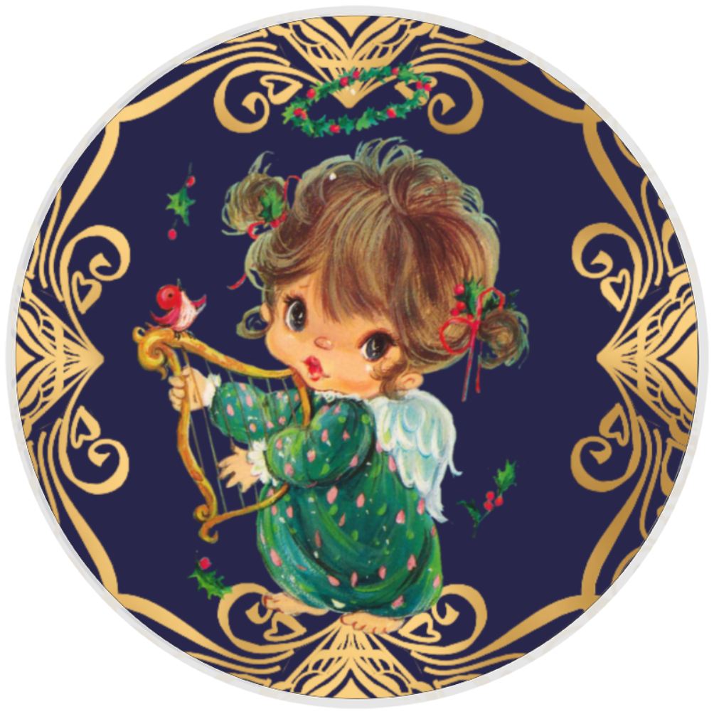 10” Christmas Angel Wreath Sign, Home Decor, Aluminum, The Ritzy Cactus