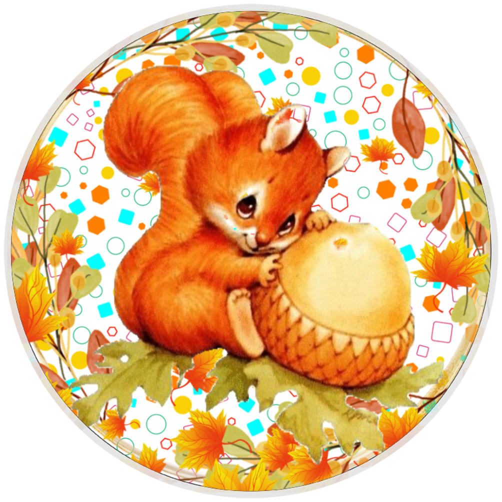 10” Acorn Squirrel Fall Sign, Home Decor, Aluminum, The Ritzy Cactus