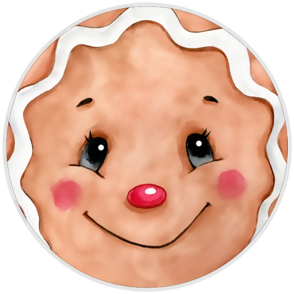 10” Gingerbread Face Sign, Home Decor, Aluminum, The Ritzy Cactus