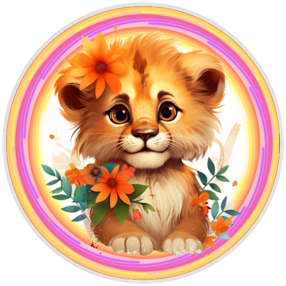 10” Lion Floral Sign, Home Decor, Aluminum, The Ritzy Cactus