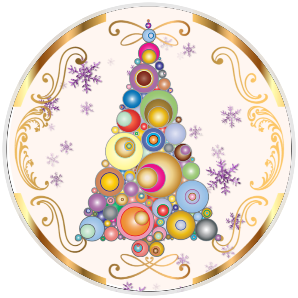 10” Ornament Christmas Tree Wreath Sign, Home Decor, Aluminum, The Ritzy Cactus