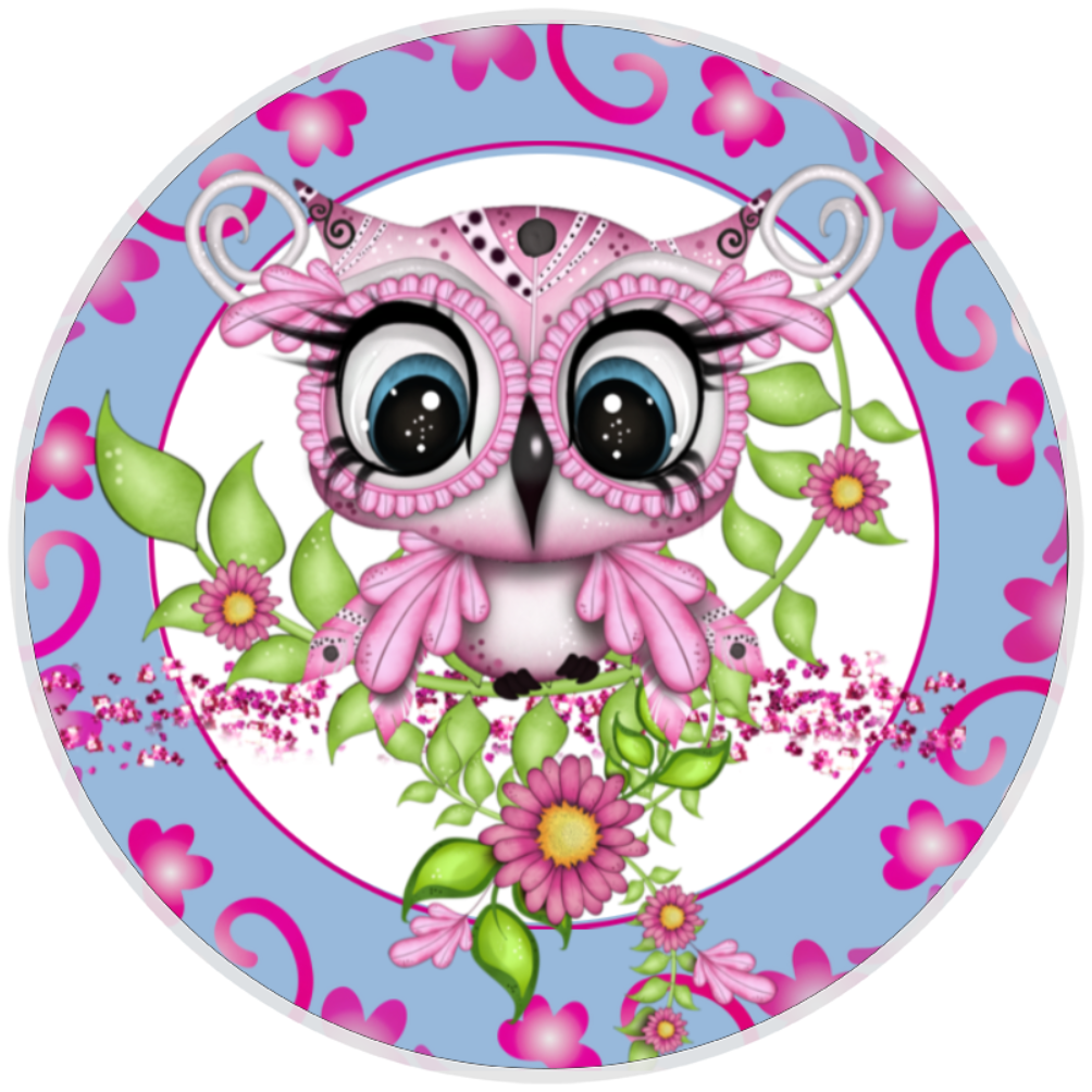 10” Groovy Owl Floral Sign, Home Decor, Aluminum, The Ritzy Cactus