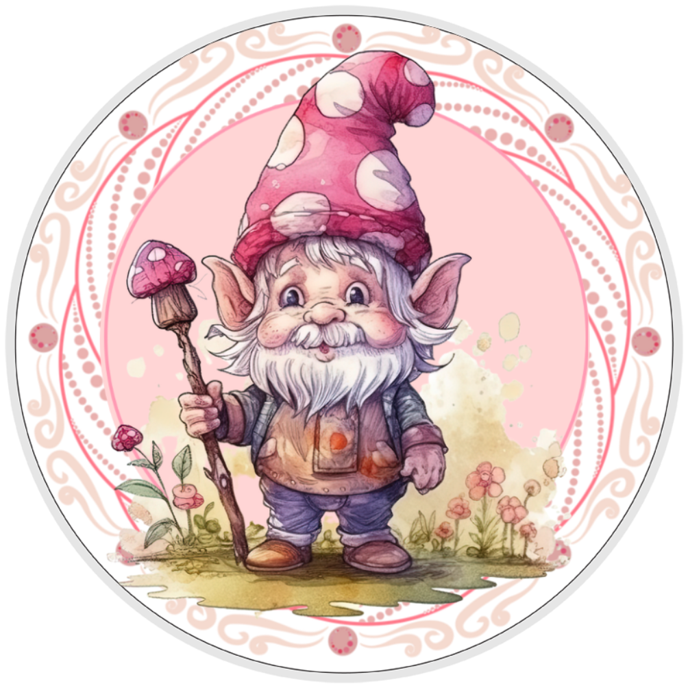 10” Garden Gnome Sign, Home Decor, Aluminum, The Ritzy Cactus