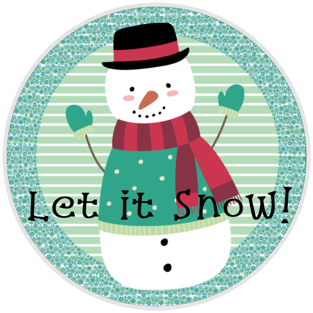 10” Let It Snow Snowman Wreath Sign, Home Decor, Aluminum, The Ritzy Cactus
