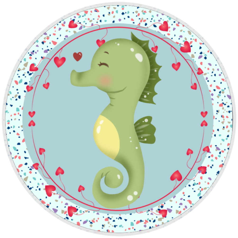 10” Seahorse Wreath Sign, Home Decor, Aluminum, The Ritzy Cactus
