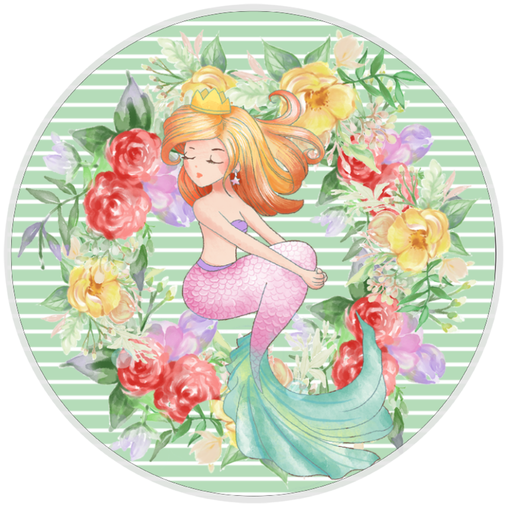 10” Floral Mermaid Wreath Sign, Home Decor, Aluminum, The Ritzy Cactus