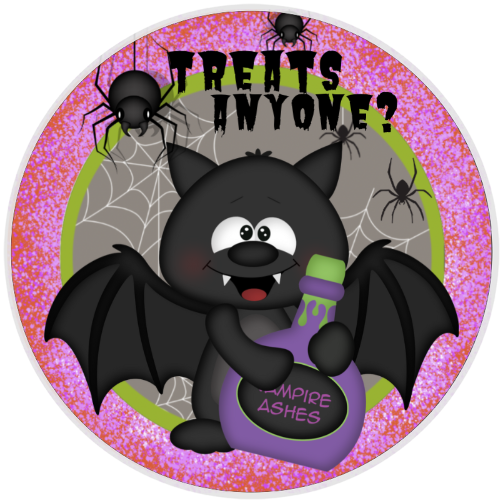 10” Bat Treat Halloween Sign, Home Decor, Aluminum, The Ritzy Cactus