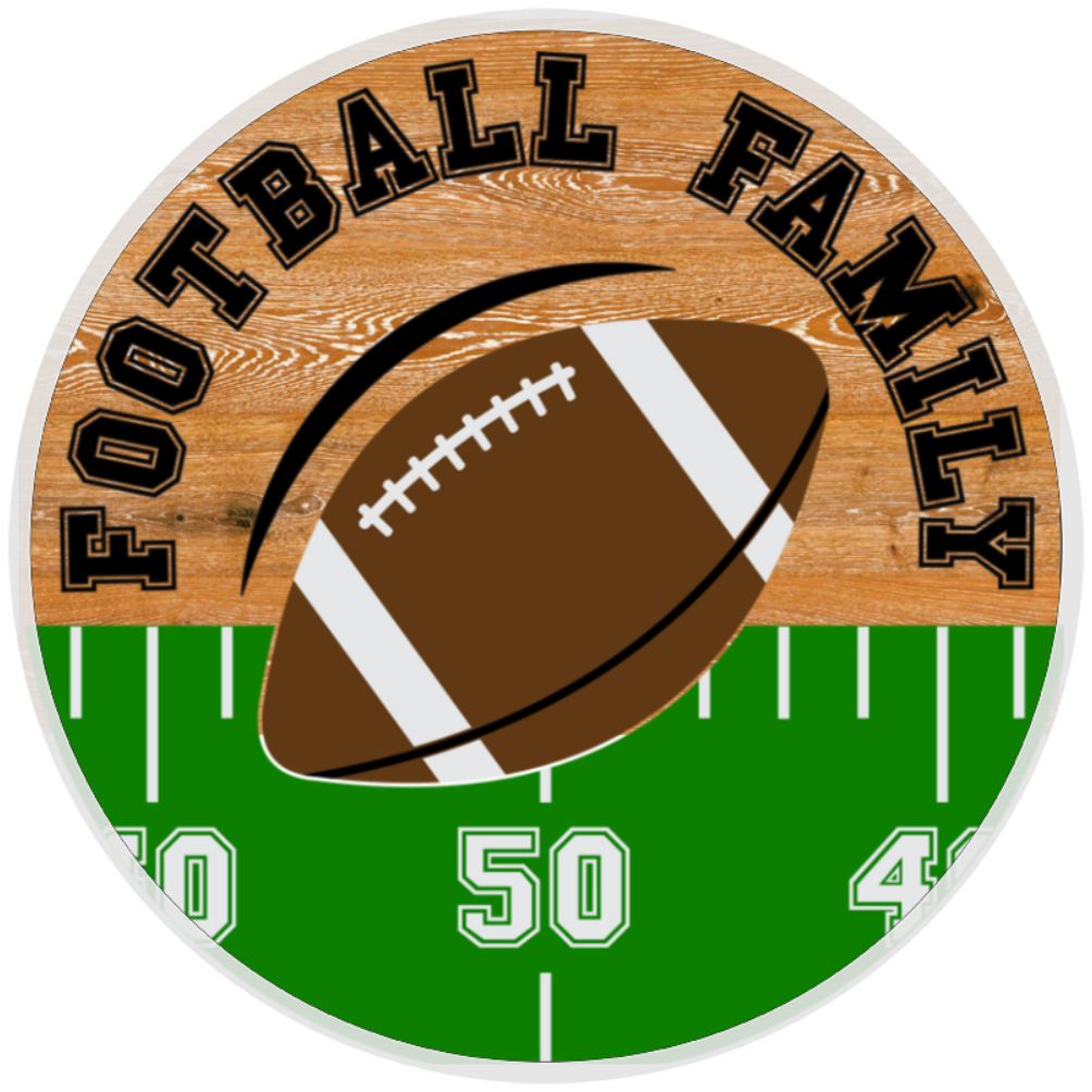 10” Football Family Sign, Home Decor, Aluminum, The Ritzy Cactus