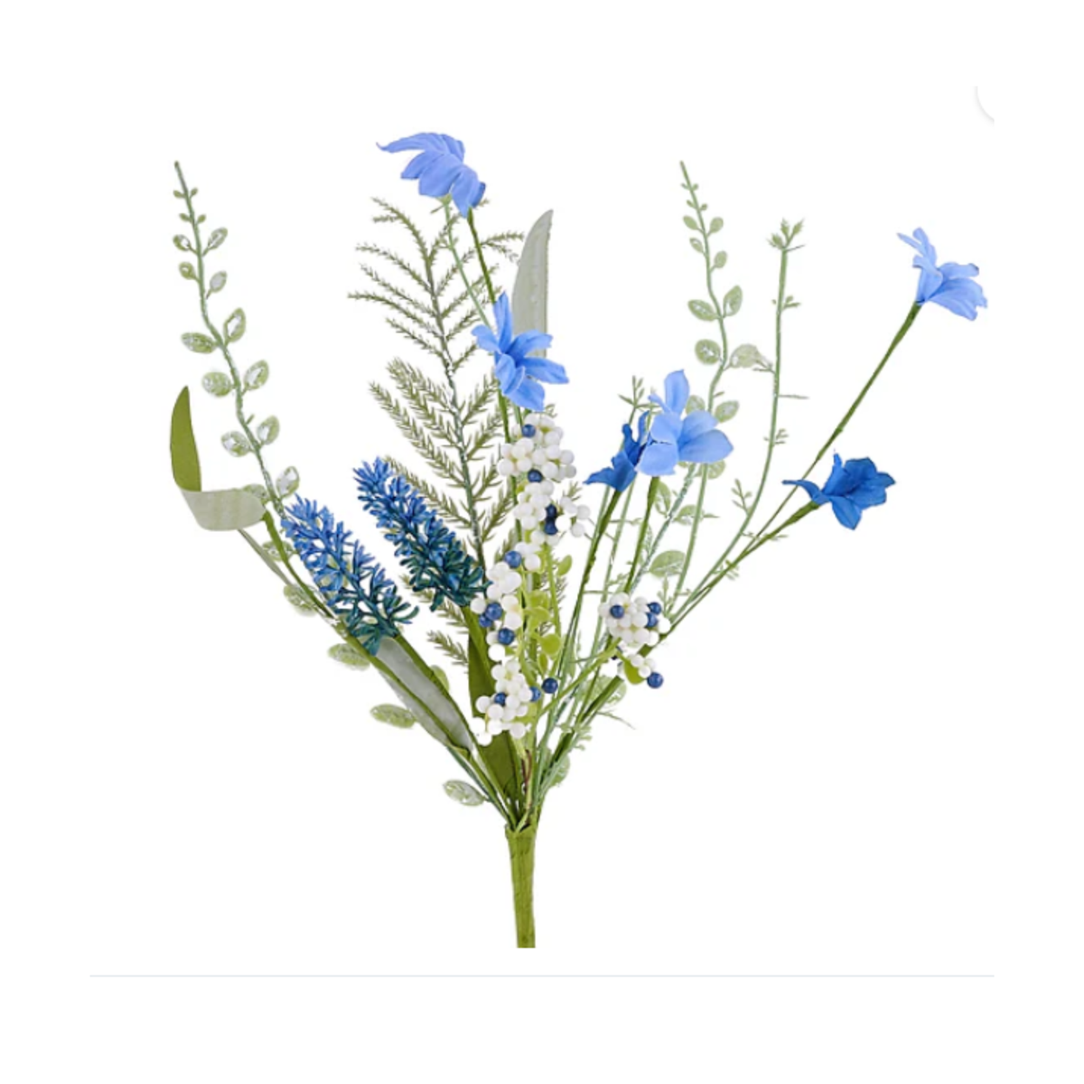 Fabric Flower Eva Blue Off White 12 Inch Spray| Floral Stem Embellishment | Home Decor
