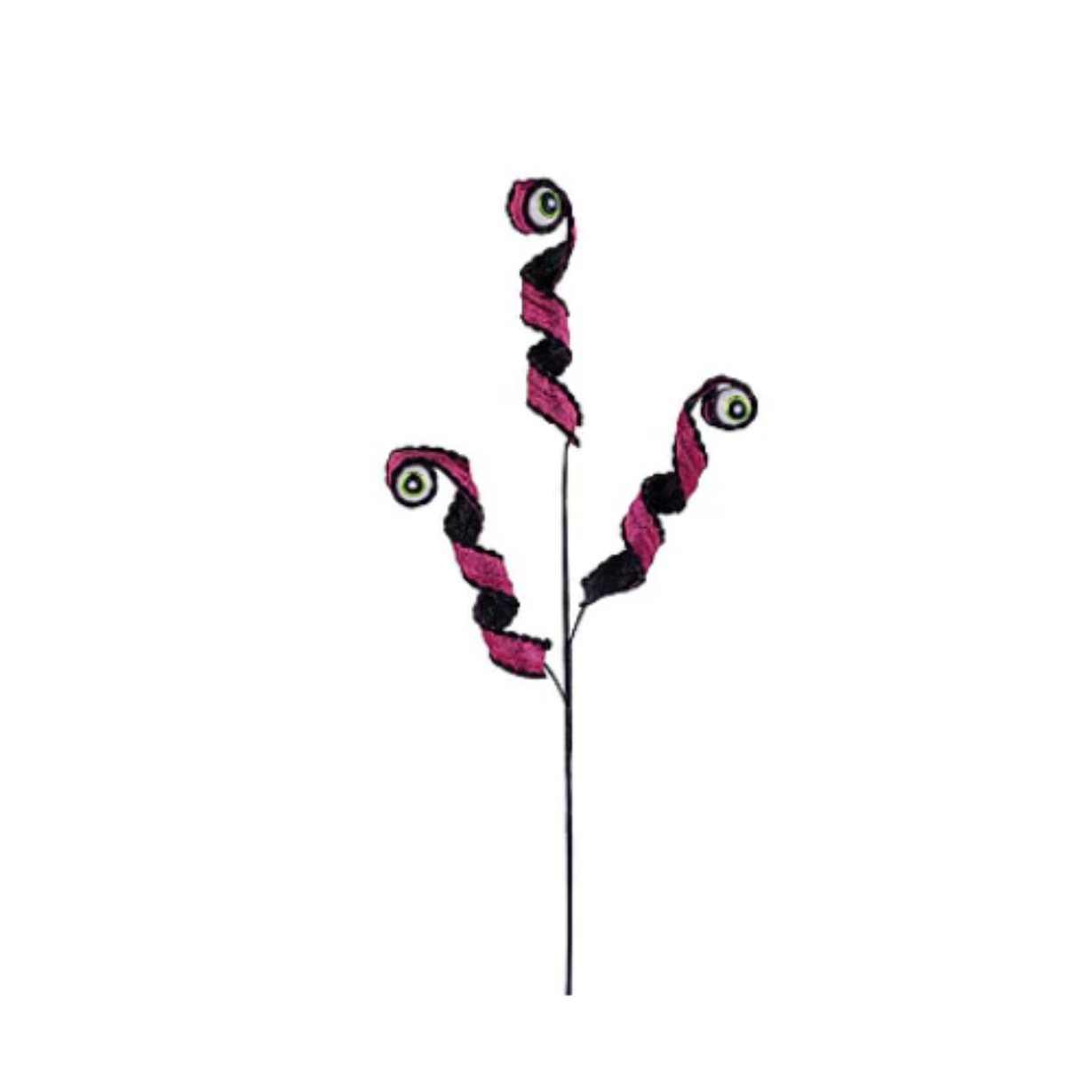 30"L Fuchsia Curly Ribbon/Eyeball Spray Wreath Embellishment