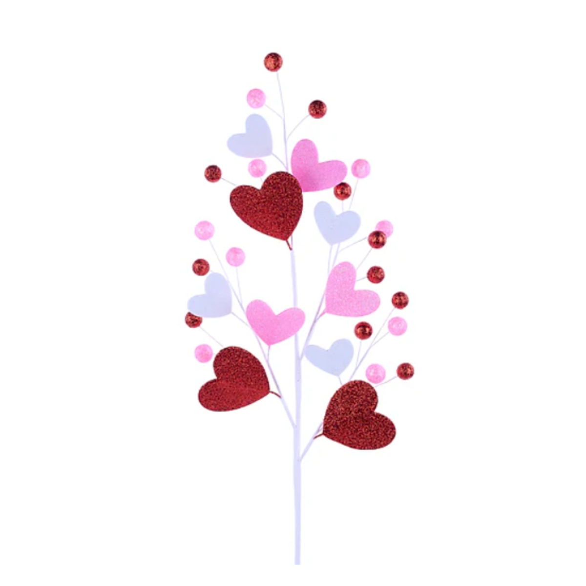 Glitter Hearts Ball Spray 28" Holiday Valentine Embellishment