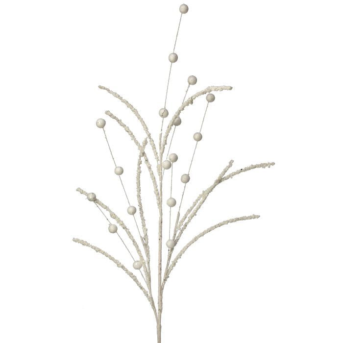 35" Glitter/Sequins Bead Ball Stem Spray | Holiday Floral Spray | DIY Christmas Decor Wreath Embellishment | Wreath Supplies