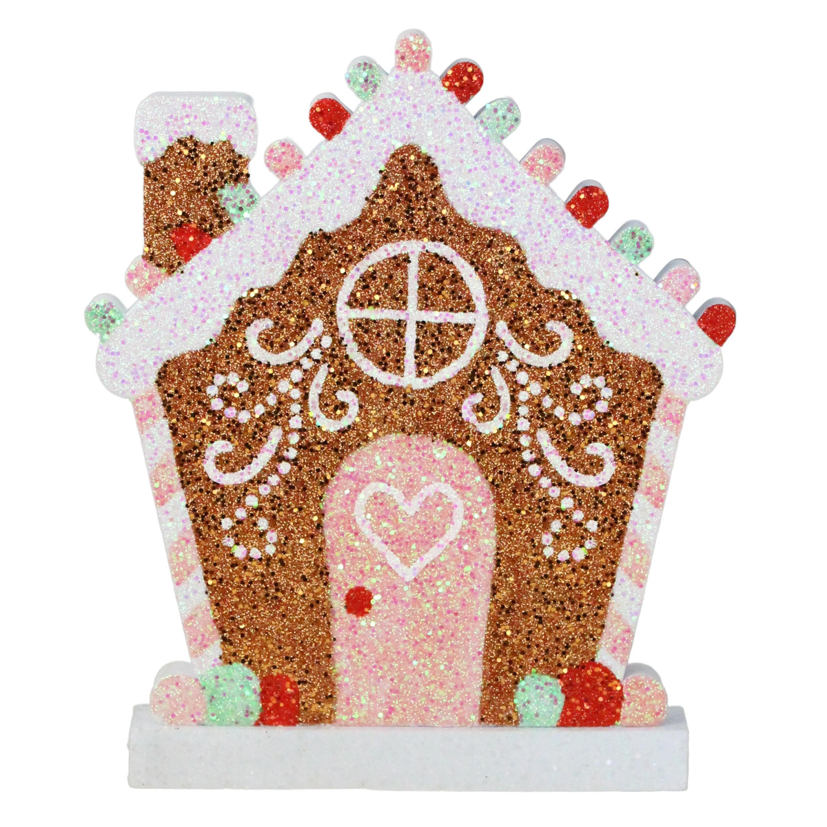 Glitter Pink Gingerbread House Wreath Embellishment – Door Decor Wreath Attachment