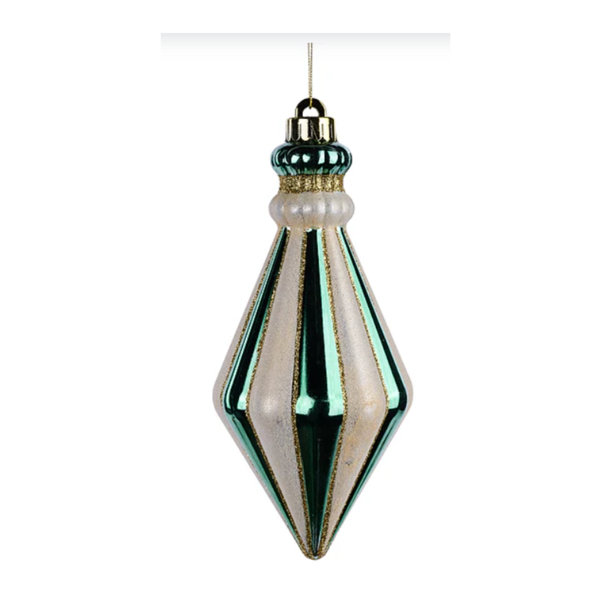 Striped Teardrop 8.5"L x 4"W Ornament, Wreath Embellishment, Wreath Supply