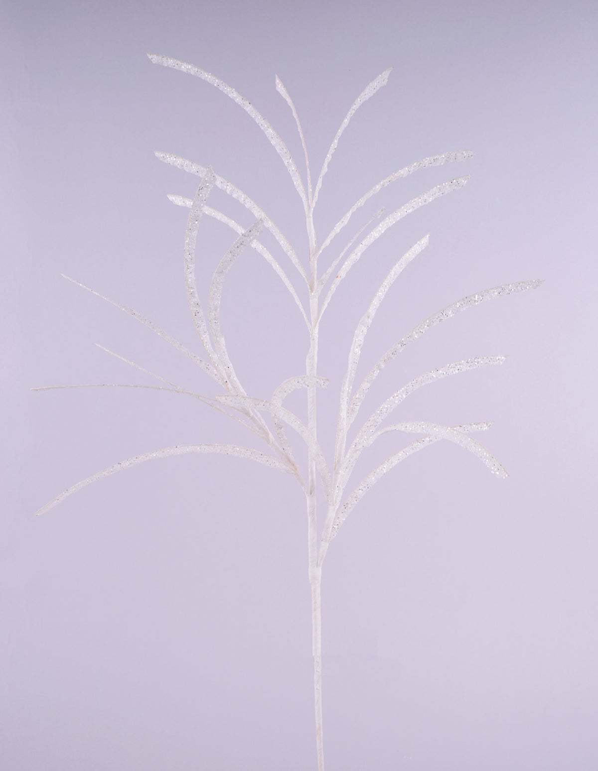 31" Glittered White Paper Grass Spray| Christmas Wreath Pick | Stem Holiday Embellishment | DIY Wreath Supply