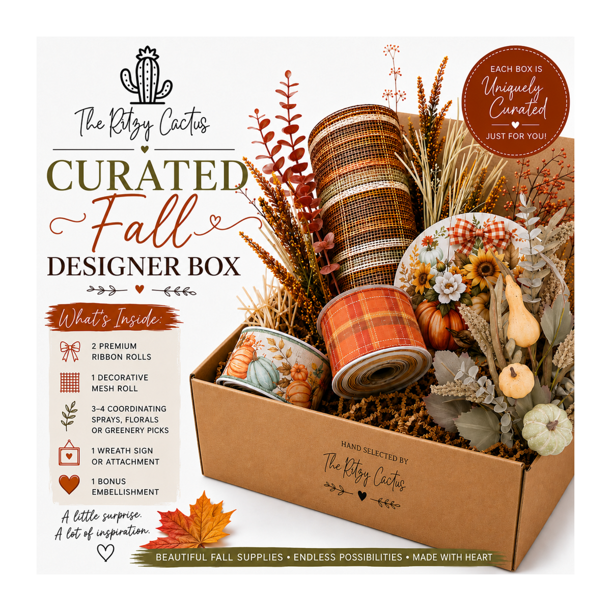 Curated Fall Designer Supply Box | Premium Wreath Making Supplies