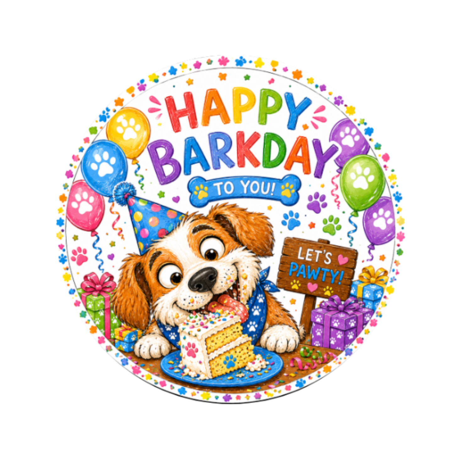 Barkday Dog Birthday 10" Wreath Sign, Home Decor, The Ritzy Cactus
