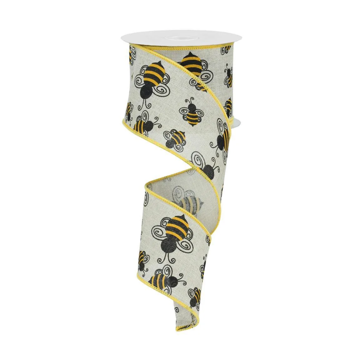 Bumblebee Royal Wired Ribbon by RG Ribbon 2.5" x 10 Yards, Spring Summer Wreath Ribbon, Craft Supplies