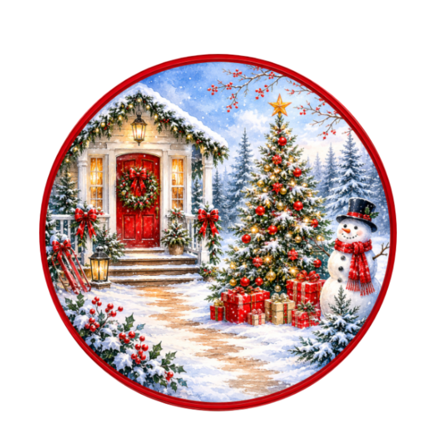 Christmas Cabin 10" Wreath Sign, Home Decor, The Ritzy Cactus