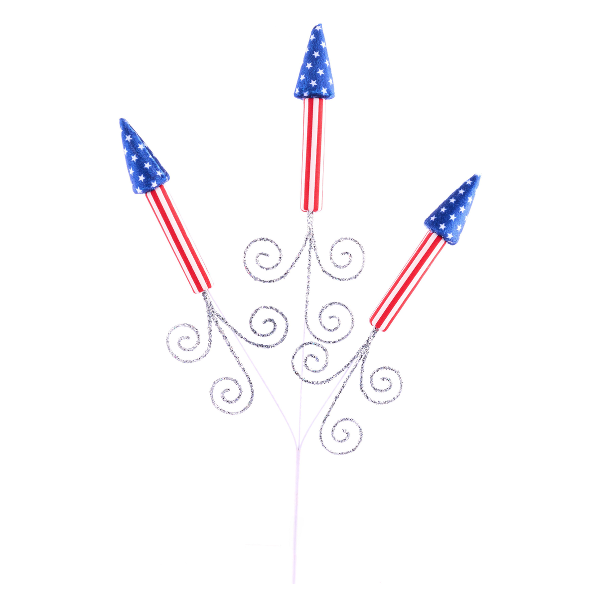 26" Lit Firecracker Spray| Holiday Patriotic Spray | DIY Decor Wreath Embellishment | Wreath Supplies