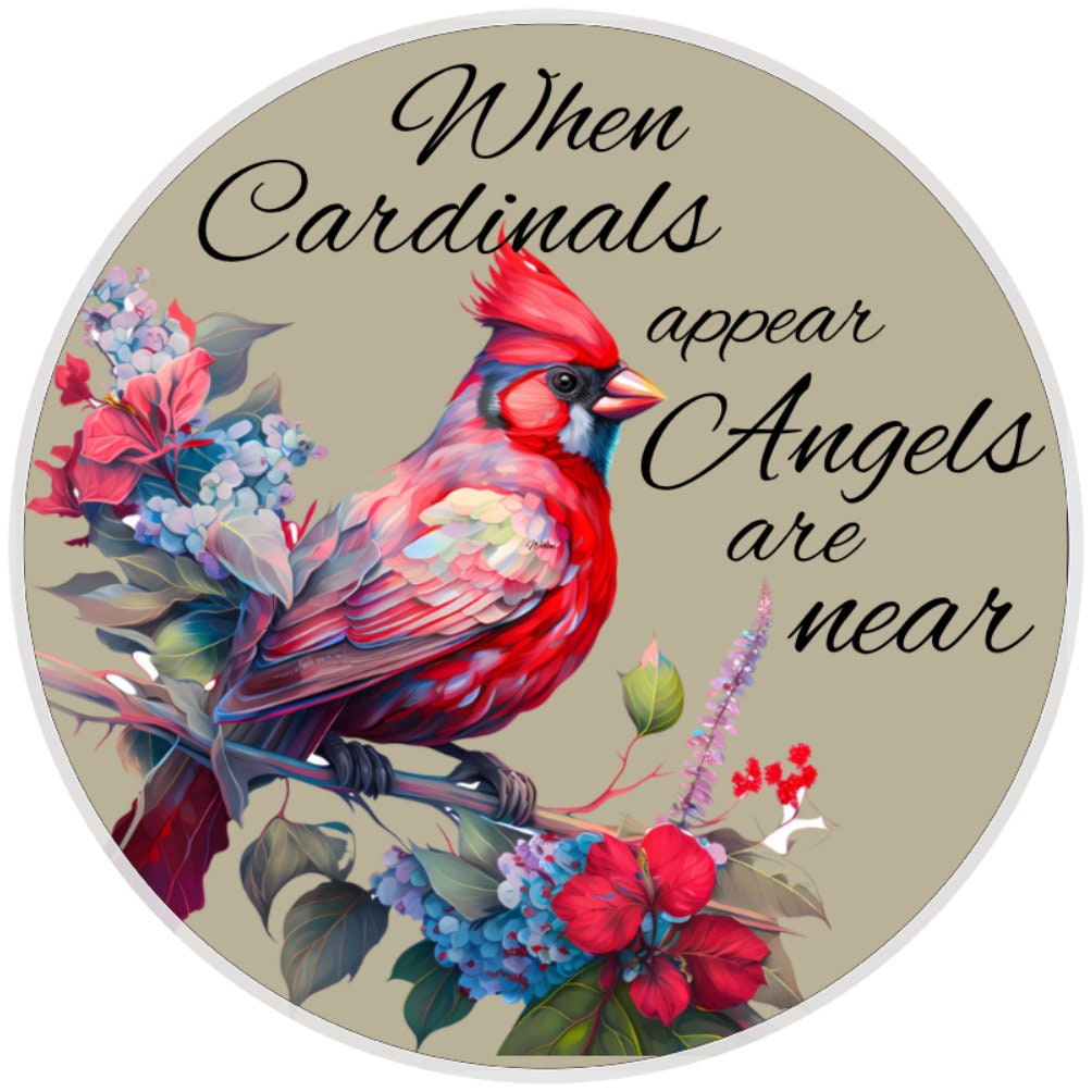 10 Cardinals Angels Sign , Wreath Sign, Home Decor