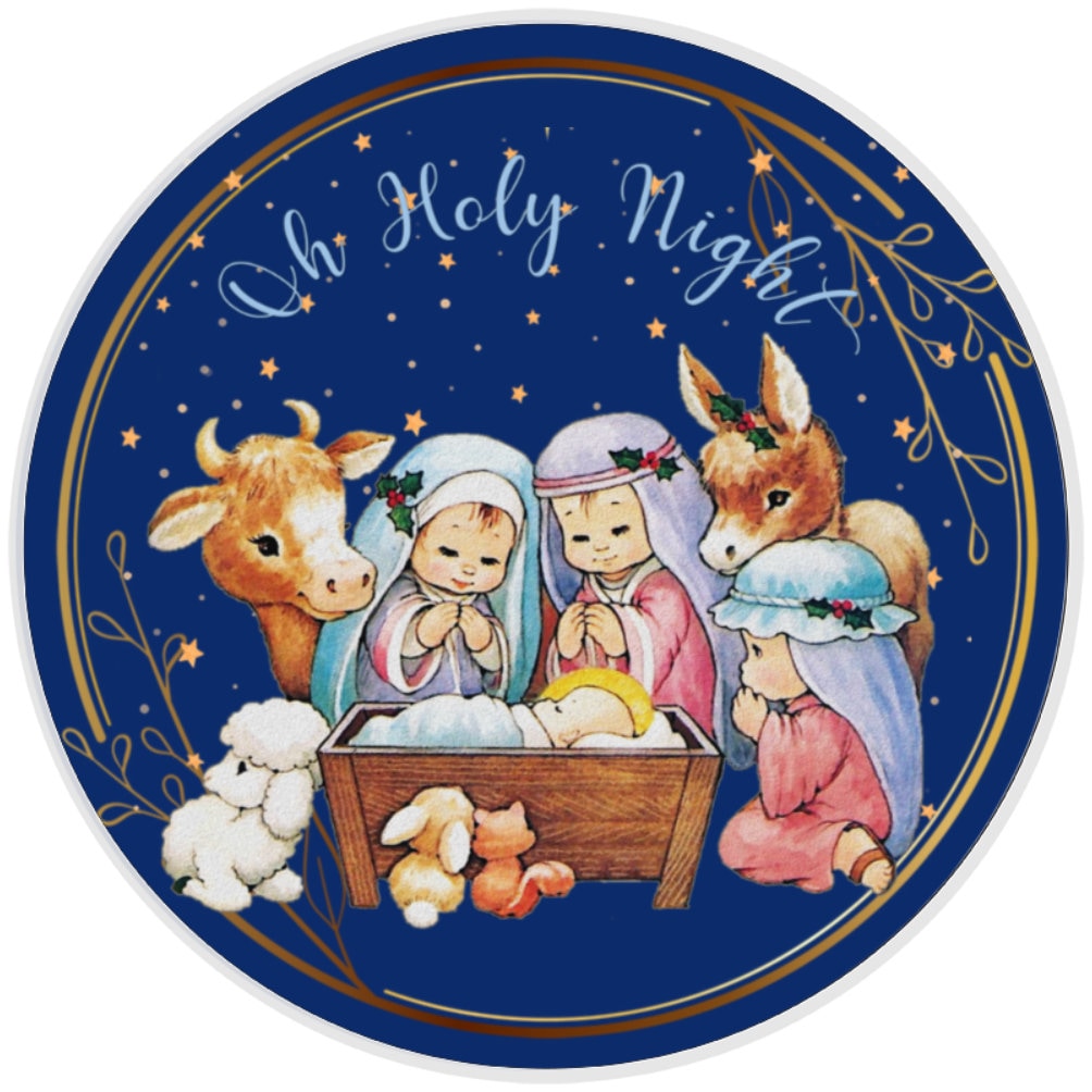 10 Holy Night Christmas Manger Wreath Sign, Wreath Sign, Home Decor