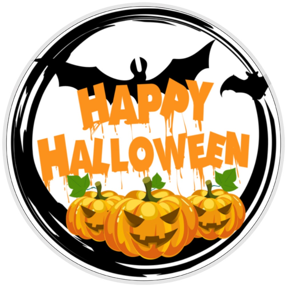 10 Bat Happy Halloween Sign, Wreath Sign, Home Decor