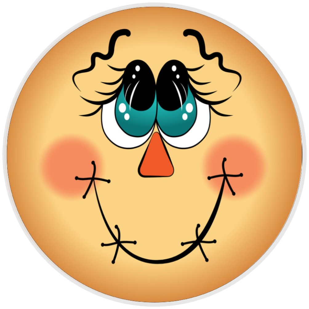 10Happy Scarecrow Face Sign, Halloween Wreath Sign, Home Decor