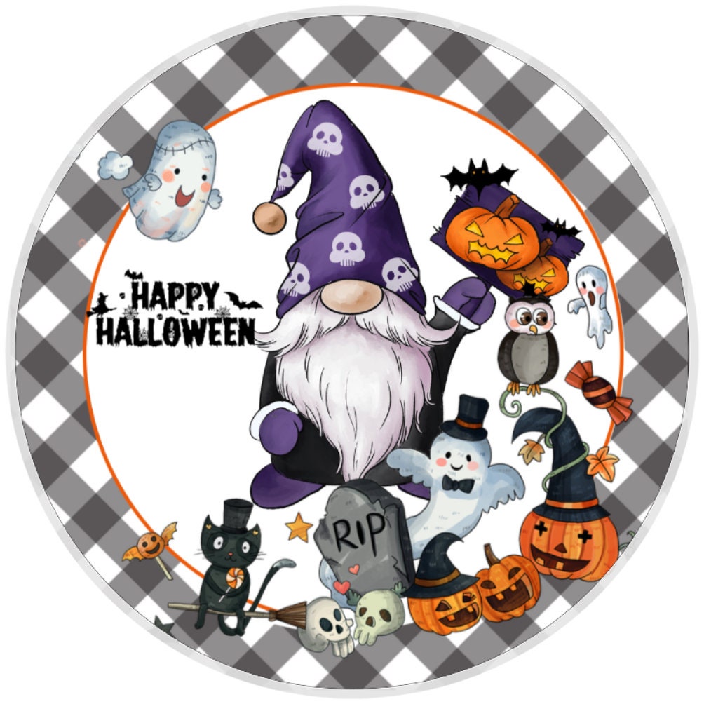 10 Gnome Halloween Sign, Halloween Wreath Sign, Home Decor, The Ritzy Cactus, Gift