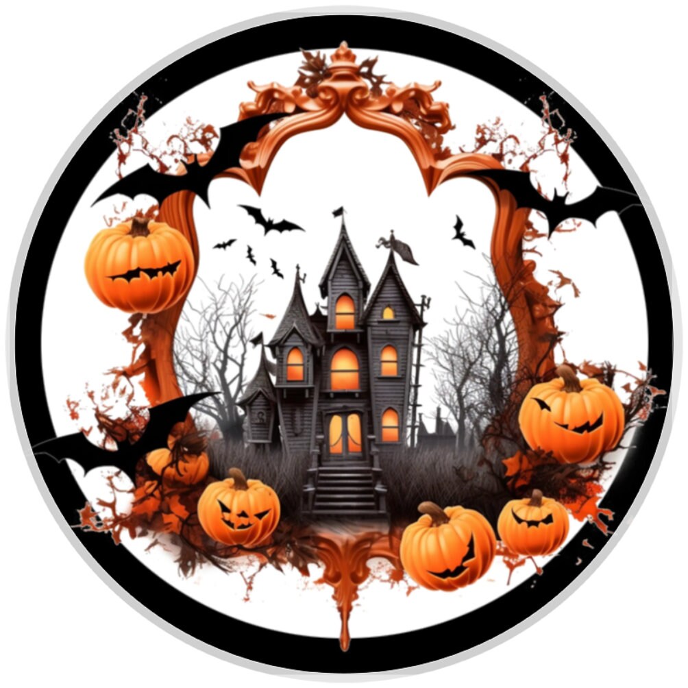 10 Haunted House Halloween Sign, Halloween Wreath Sign, Home Decor, The Ritzy Cactus, Gift