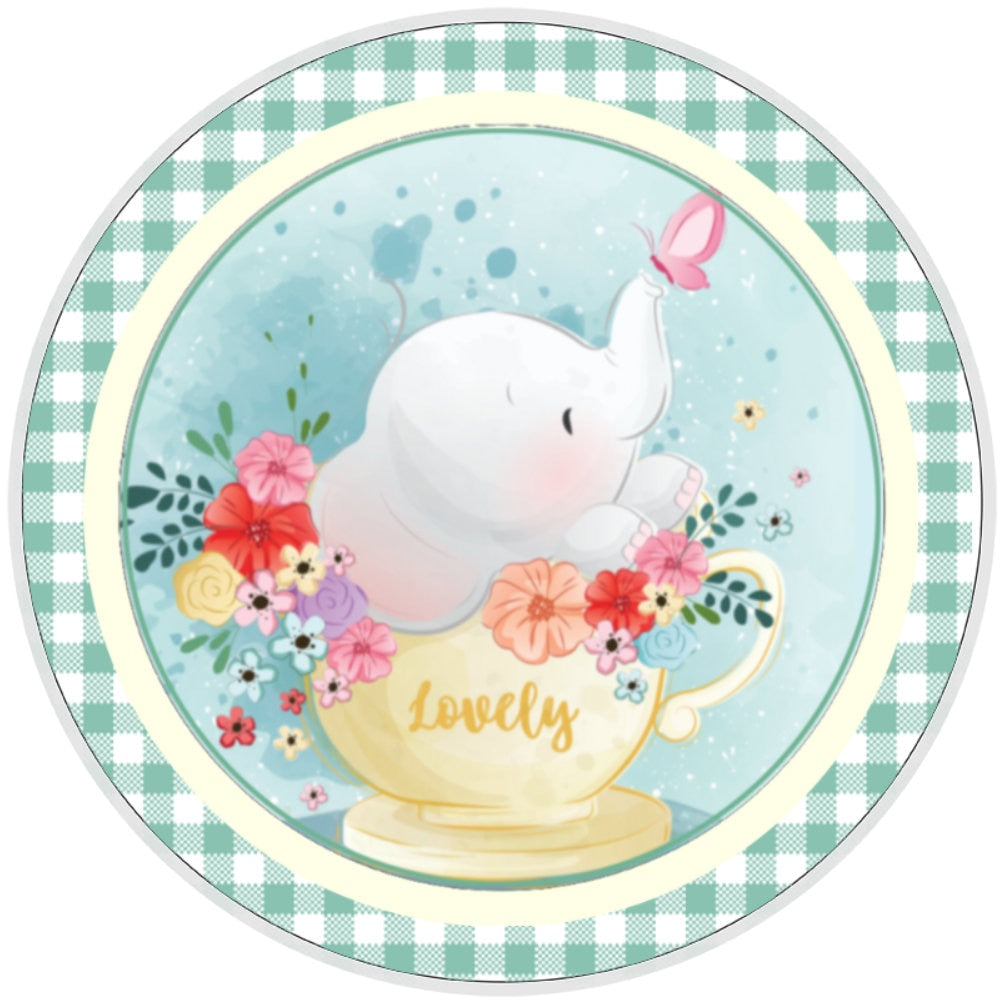 10 Elephant Teacup Sign, Wreath Sign, Home Decor
