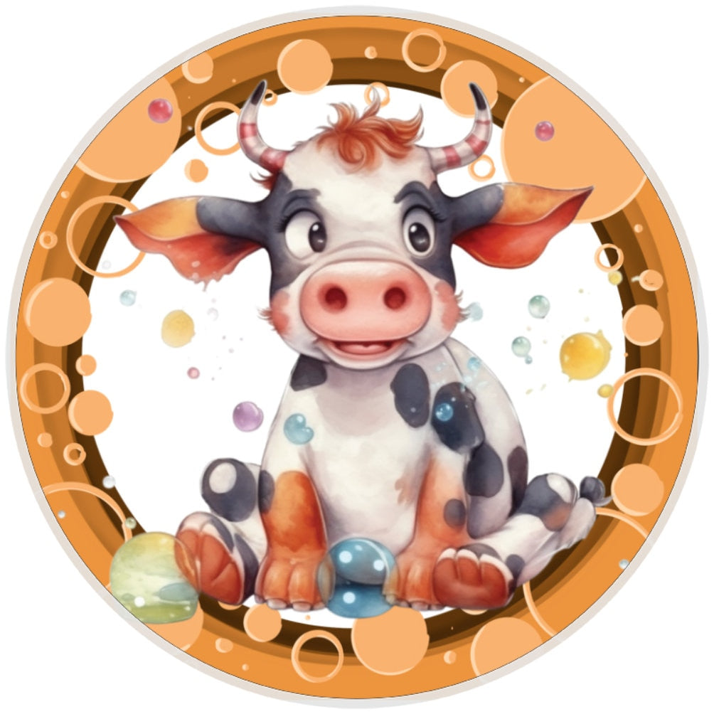 10 Bubble Cow Sign, Wreath Sign, Home Decor, Metal Sign, The Ritzy Cactus