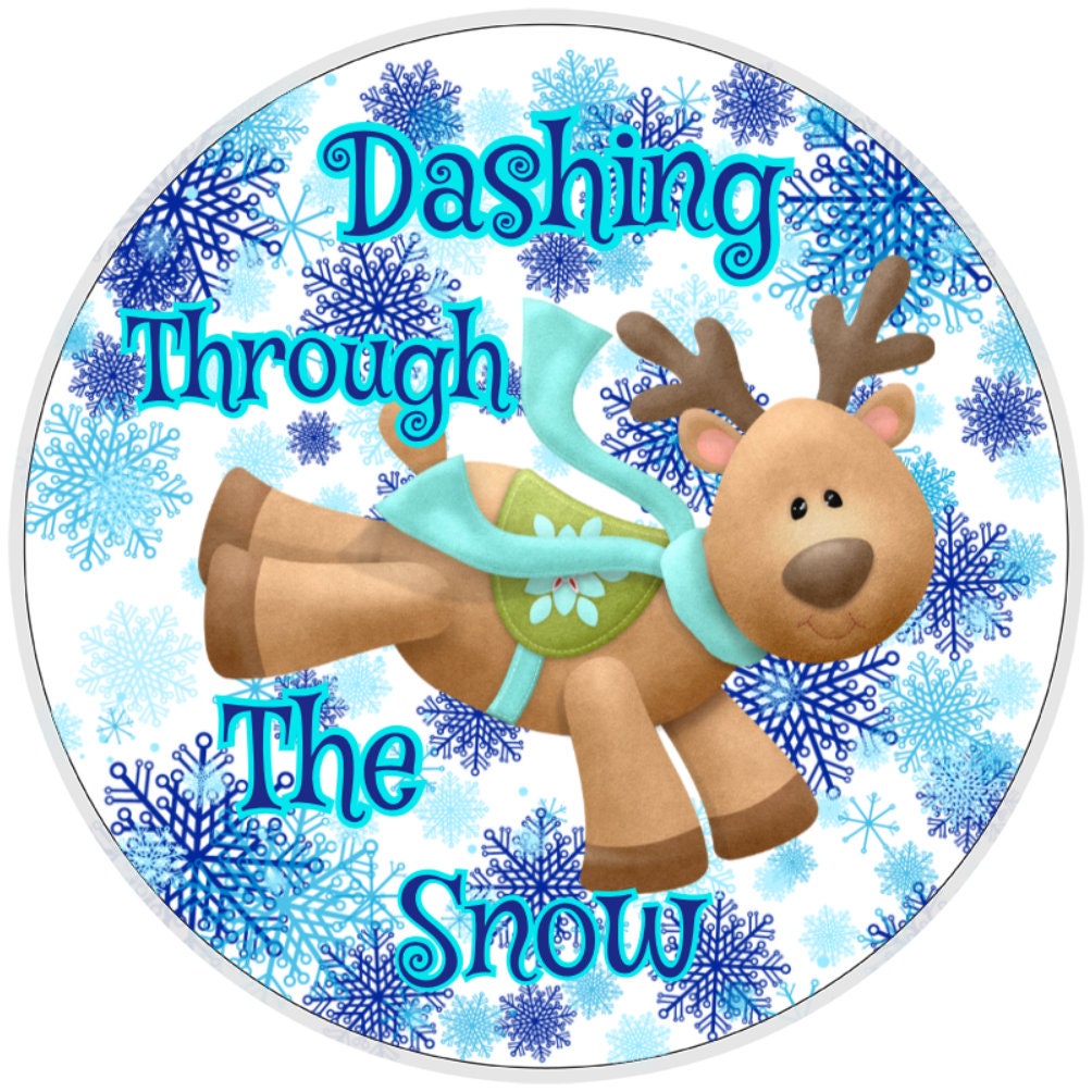 10 Dashing Through The Snow Reindeer Christmas Sign, Wreath Sign, Home Decor