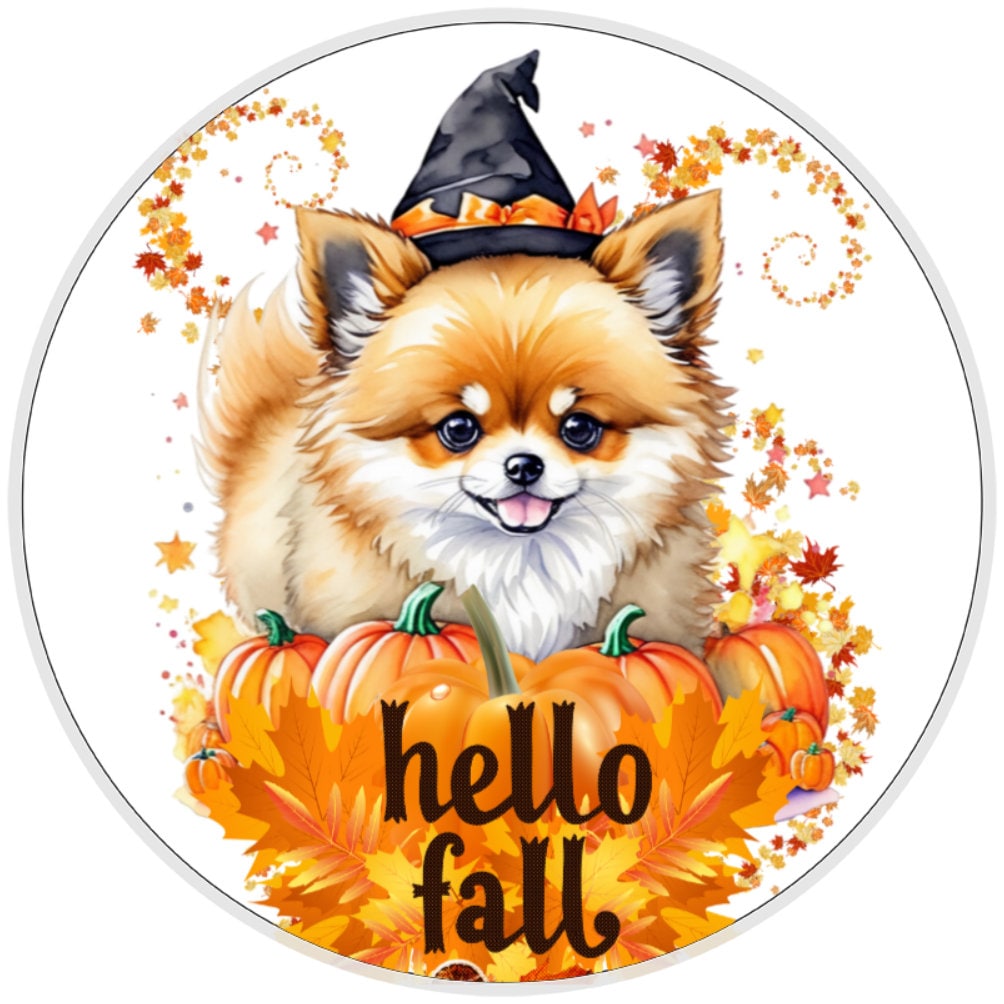 10 Halloween Pomeranian Dog Sign, Wreath Sign, Home Decor