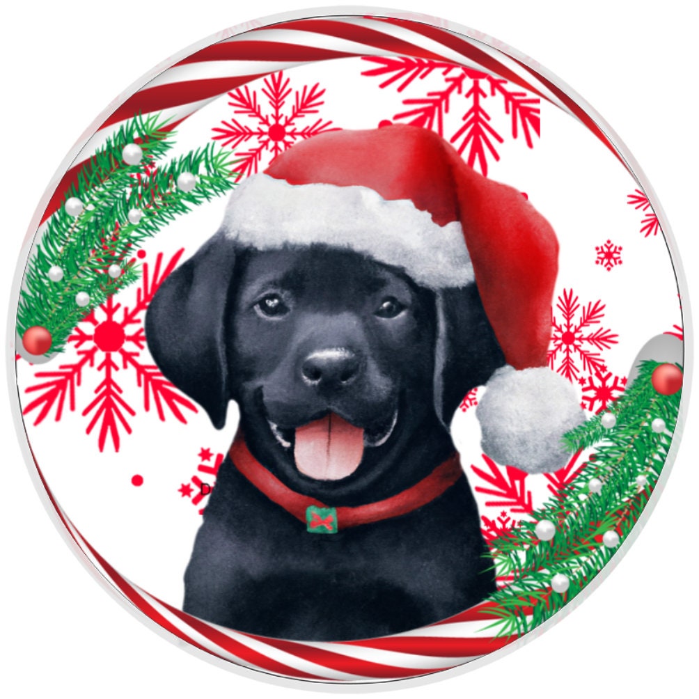 10 Christmas Black Lab Dog Sign, Metal Wreath Sign, Home Decor