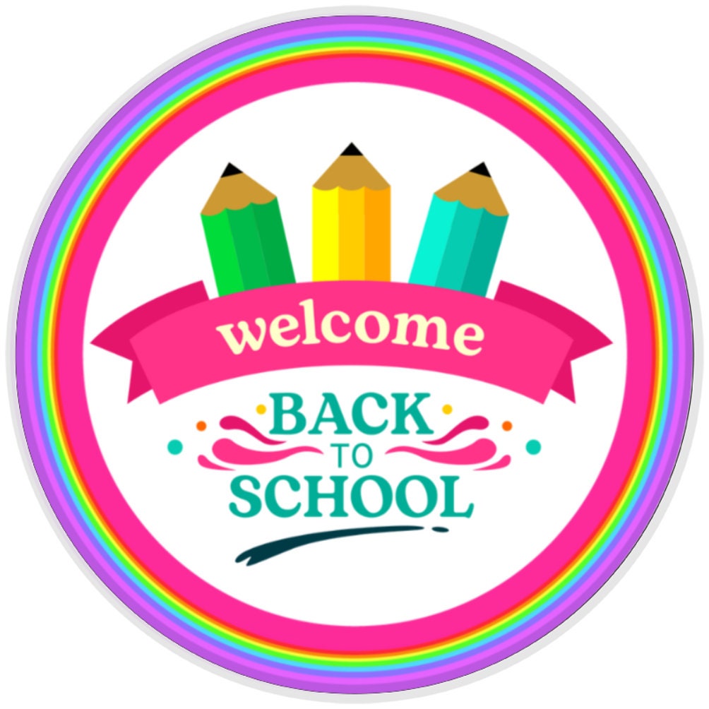 10 Rainbow Welcome Back To School Sign, Metal Wreath Sign, Home Decor