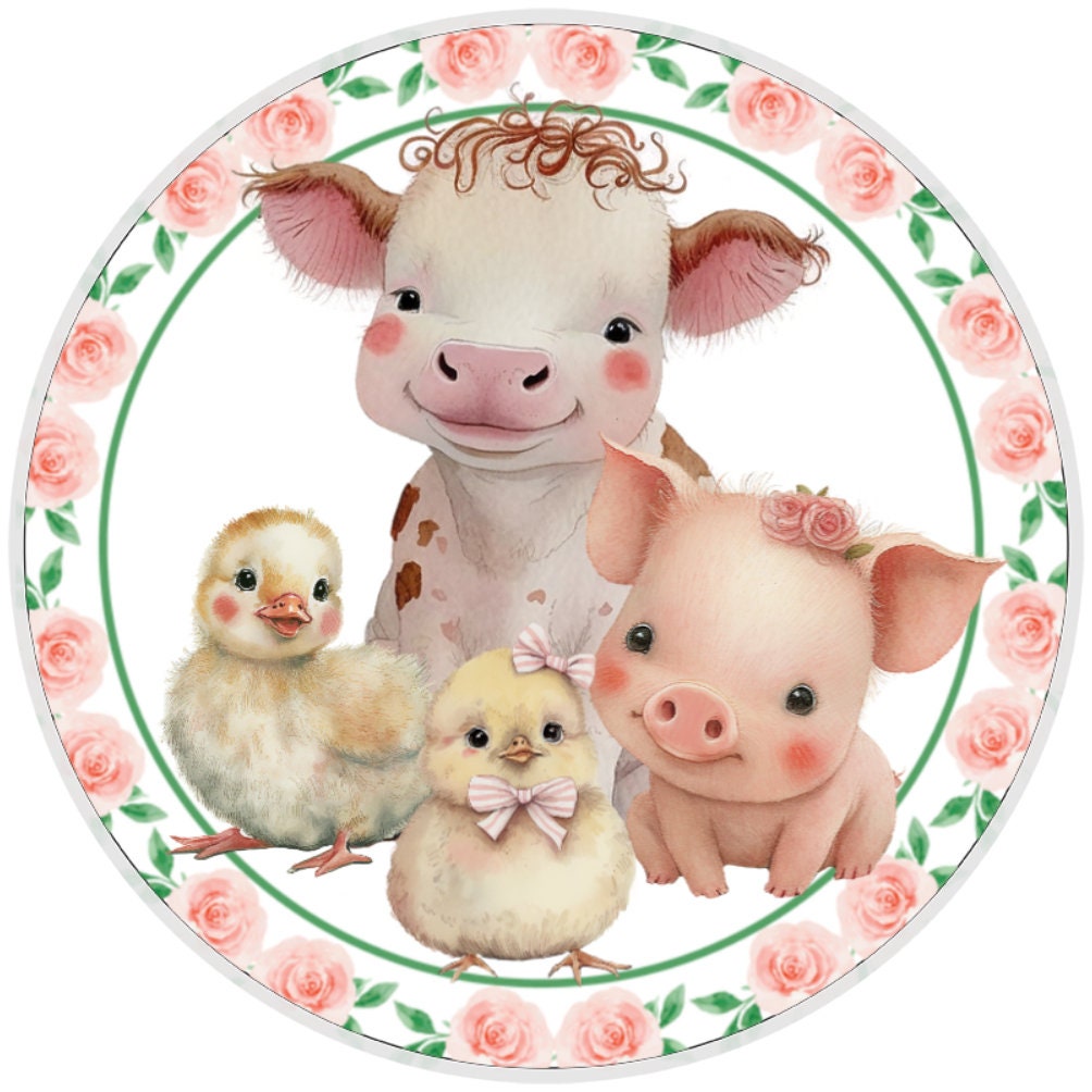 10 Country Farm Friends Sign, Metal Wreath Sign, Home Decor